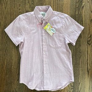 Naked & Famous S/S Double Weave NWT, Size Small, color=Blush